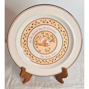 Vintage Anchor Hocking Stoneware Collector Plate 2nd Day of Christmas 10 1/2"